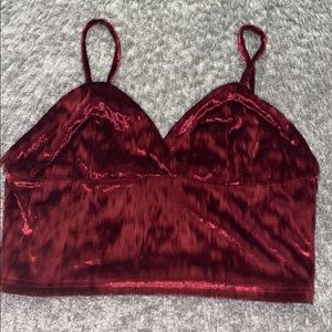 Solid Velvet Bralette Cami Top